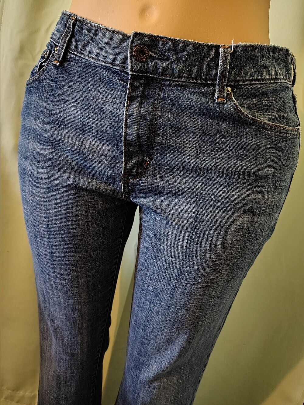 Levi's Dark Blue Bootcut Denim Jeans Women 14R / W32 Red Tab Leather Label - Picture 4 of 8